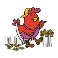 little red hen cartoon sheathing wheat